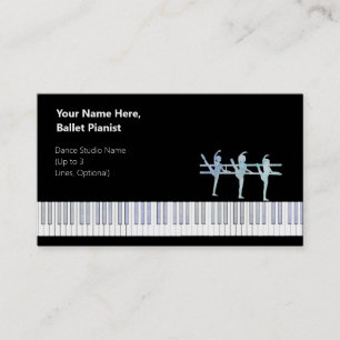 Ballet Pianist Iridescent Blue Var. Glitter Business Card