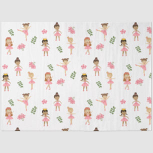 Ballet Pink Ballerinas Dancing Pattern Tissue Paper