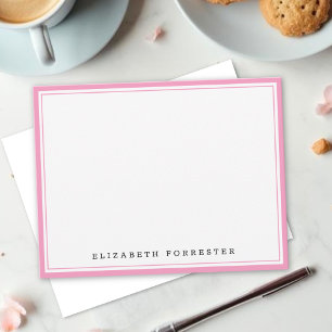 Ballet Pink Classic Double Border Correspondence Card