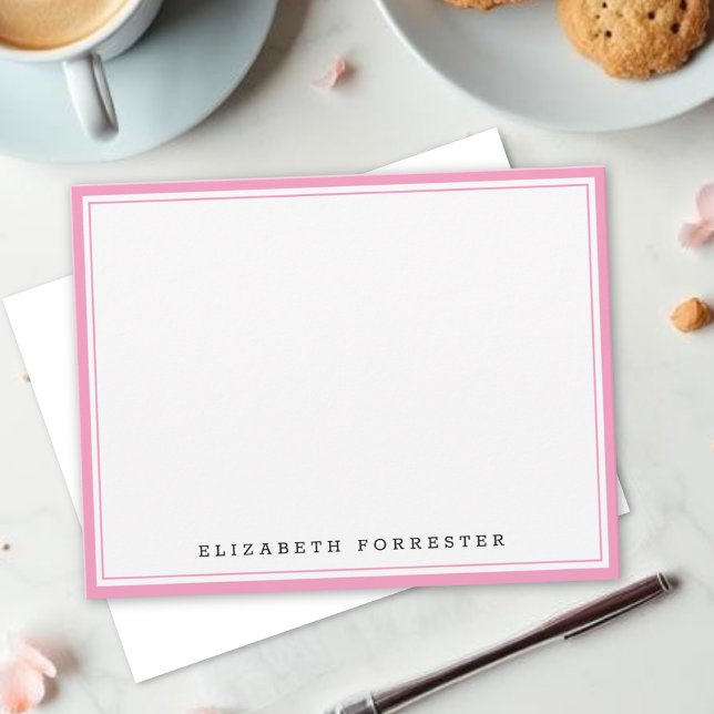 Ballet Pink Classic Double Border Correspondence Card (Creator Uploaded)