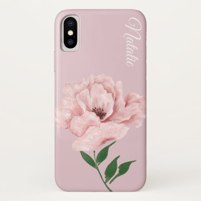 Ballet Pink Flower iPhone X Case (Back)