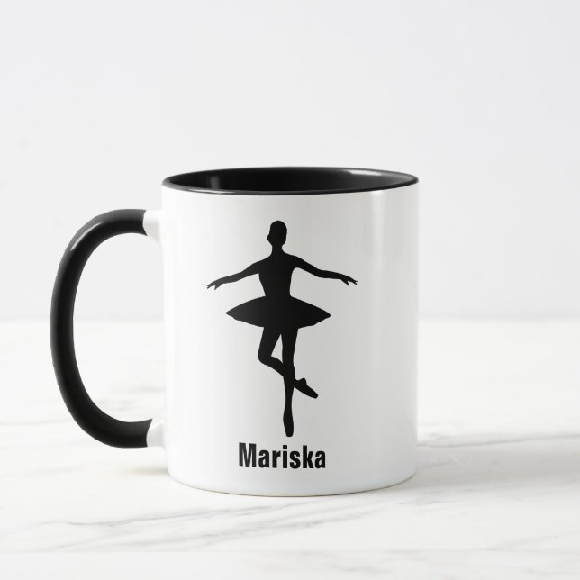 Ballet Pirouette Pose Silhouette Mug (Left)