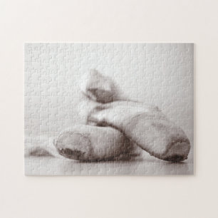 Ballet Pointe Shoes on Dance Floor Template Jigsaw Puzzle