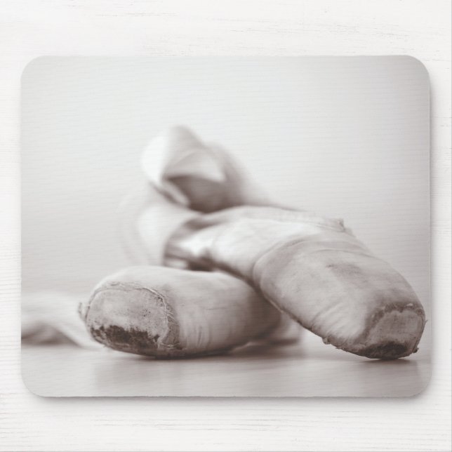 Ballet Pointe Shoes on Dance Floor Template Mouse Mat (Front)