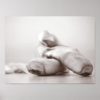 Ballet Pointe Shoes on Dance Floor Template