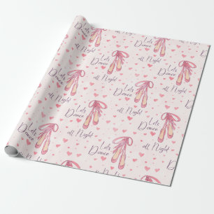 Ballet Pointe Shoes on light background Wrapping Paper