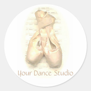 Ballet Pointe Shoes Painted Personalised Classic Round Sticker