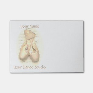 Ballet Pointe Shoes Painted Personalised Post-it Notes