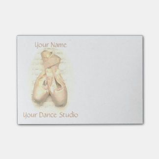 Ballet Pointe Shoes Painted Personalised Post-it Notes