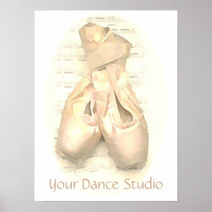 Ballet Pointe Shoes Painted Personalised Poster