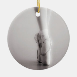 Ballet Pointe Shoes Sepia Dancing Slippers Ceramic Tree Decoration