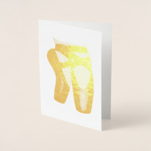 Ballet Pointe Toe Shoes Dance Teacher Ballerina Foil Card