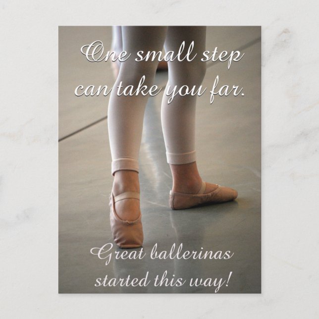BALLET POSTCARD CUTE BALLERINA DANCER MOTIVATION (Front)