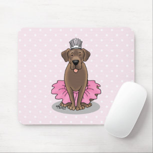 Ballet Princess Chocolate Lab Labrador Retriever Mouse Mat