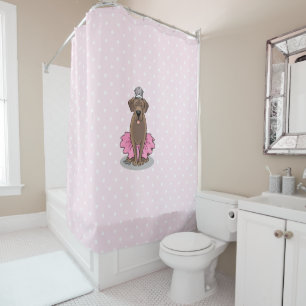 Ballet Princess Chocolate Lab Labrador Retriever Shower Curtain