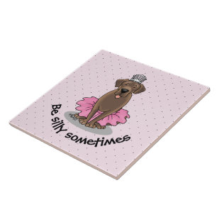 Ballet Princess Chocolate Lab Labrador Retriever Tile