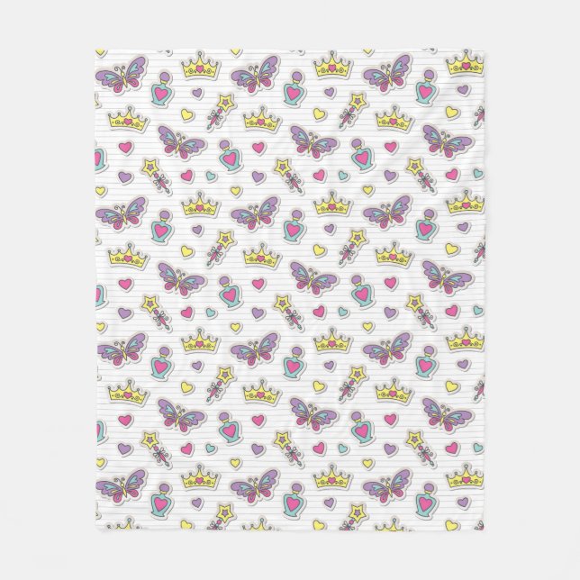 ballet princess pattern fleece blanket (Front)