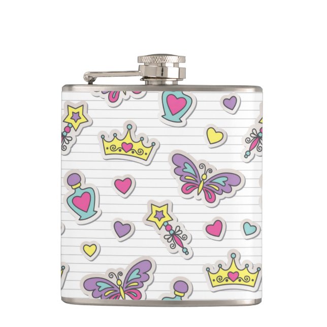 ballet princess pattern hip flask (Front)