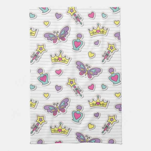 ballet princess pattern tea towel (Vertical)