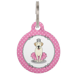 Ballet Princess Yellow Lab Labrador Retriever Dog Pet Tag