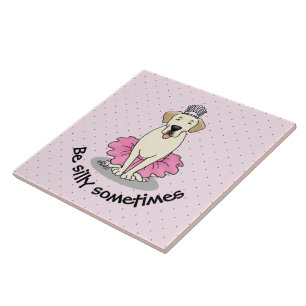 Ballet Princess Yellow Lab Labrador Retriever Dog Tile