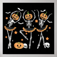Ballet Pumpkin Skeleton Scary Halloween