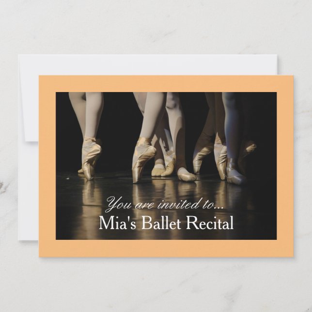 Ballet Recital concert pink ballerina Invitation (Front)