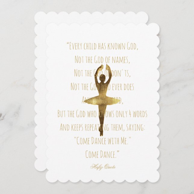 Ballet Recital Dancer Ballerina Quote Dance Event Invitation (Front/Back)