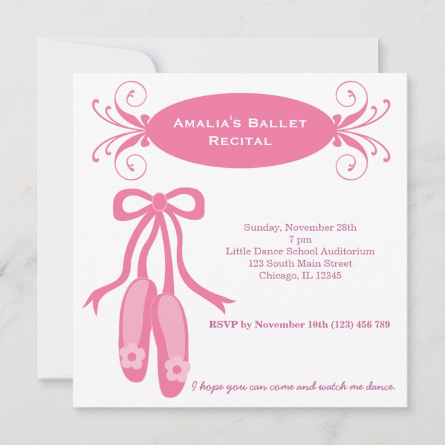 Ballet Recital Invitation (Front)