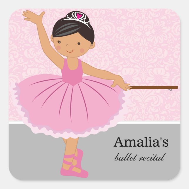 Ballet recital square sticker (Front)