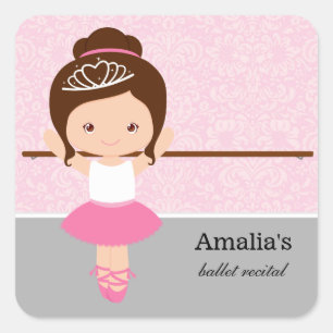Ballet recital square sticker