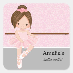 Ballet recital square sticker