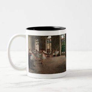 Ballet Rehearsal - Edgar Degas - 1873 Two-Tone Coffee Mug
