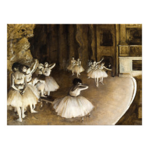 Ballet Rehearsal on Stage by Edgar Degas Photo Print