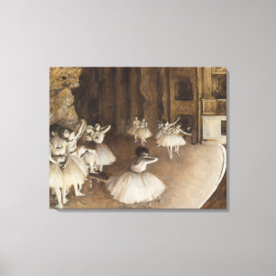 Ballet Rehearsal on Stage   Edgar Degas Canvas Print