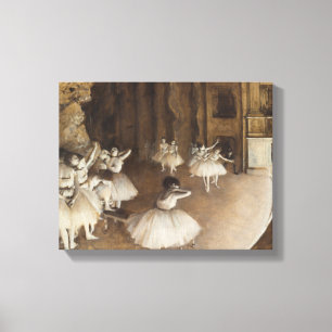 Ballet Rehearsal on Stage Edgar Degas Canvas Print