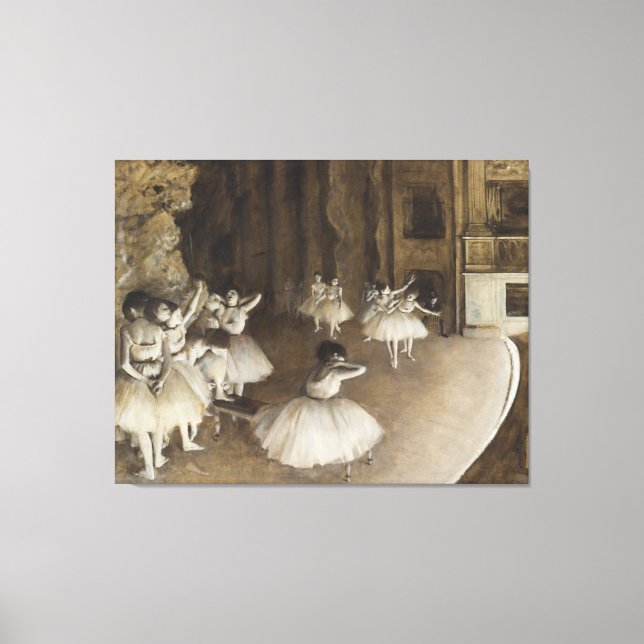 Ballet Rehearsal On Stage Edgar Degas Canvas Print (Front)
