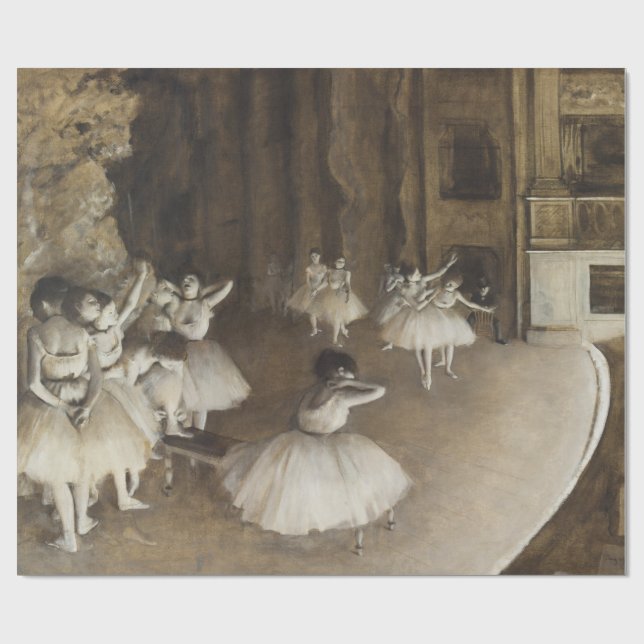 Ballet Rehearsal On Stage Edgar Degas Wrapping Paper (Flat)