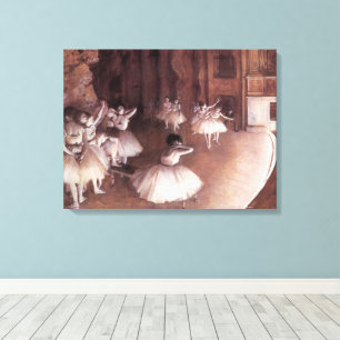 Ballet Rehearsal on the Stage by Edgar Degas Canvas Print
