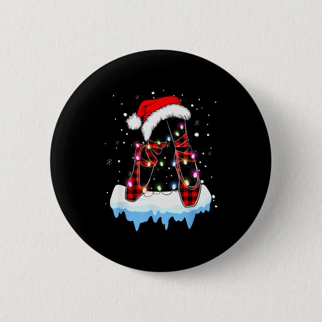 Ballet Scute Ss Cute Sss Christmas Lights Santa Ba 6 Cm Round Badge (Front)