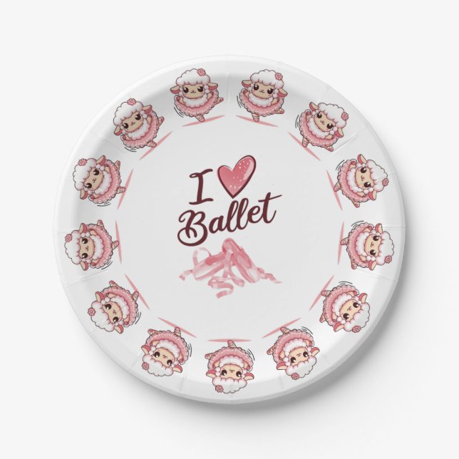 Ballet Sheep Paper Plate (Front)