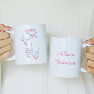 Ballet Shoe Pink and Aqua Coffee Mug