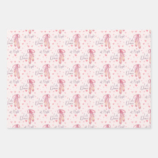 Ballet Shoes and Hearts Wrapping Paper Sheet