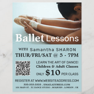 Ballet Shoes, Dance Lesson Advertising Flyer