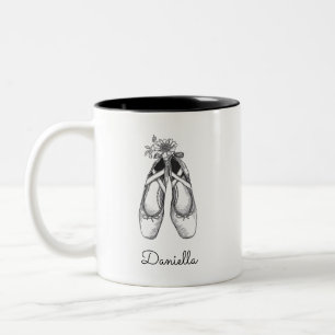 Ballet Shoes Hand Drawn  Two-Tone Coffee Mug