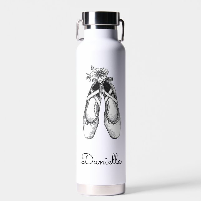 Ballet Shoes Hand Drawn  Water Bottle (Front)