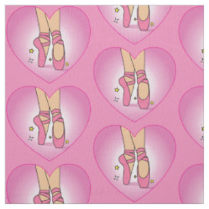 Ballet Shoes inside of a Heart Fabric