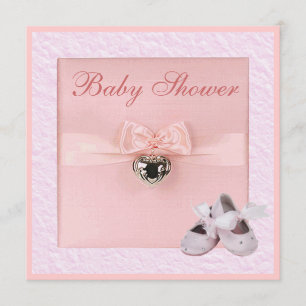Ballet Shoes & Locket Girls Pink Baby Shower Invitation