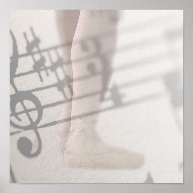 ballet shoes musical notes poster (Front)