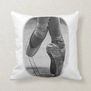 ballet shoes on pointe vintage black_white cushion